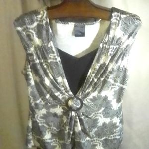 jtb boho style top, black and cream colored size xl